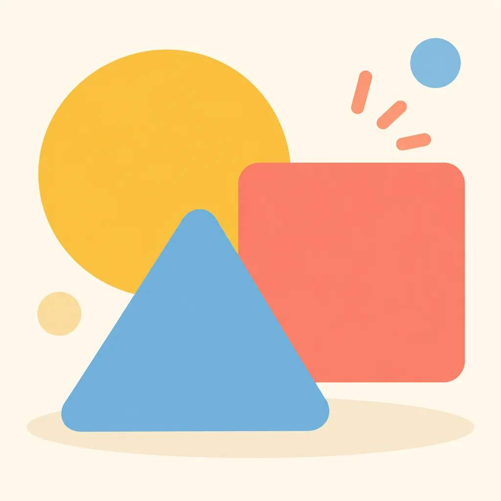 Illustrated scene themed to colors & shapes