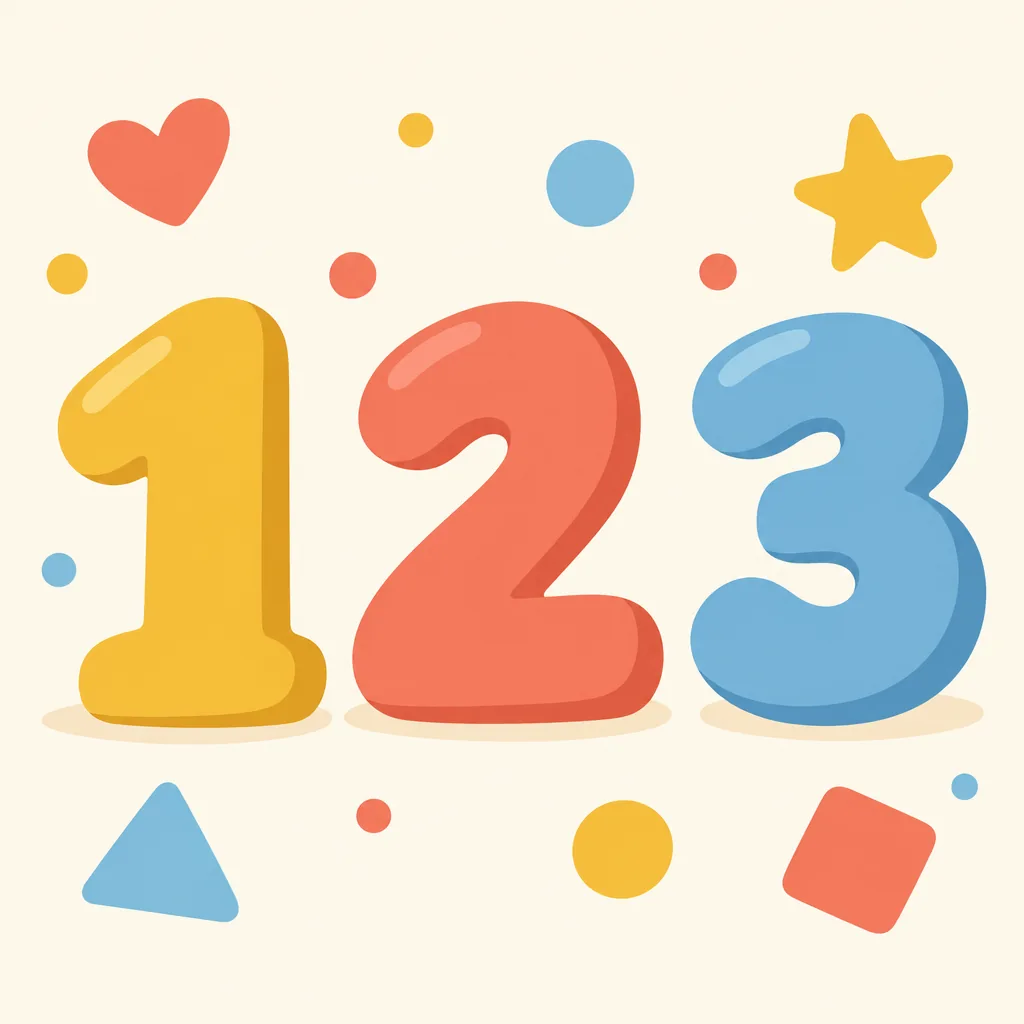 Illustrated scene themed to counting & numbers