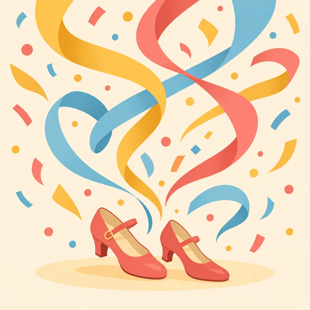 Illustrated scene themed to dance & movement