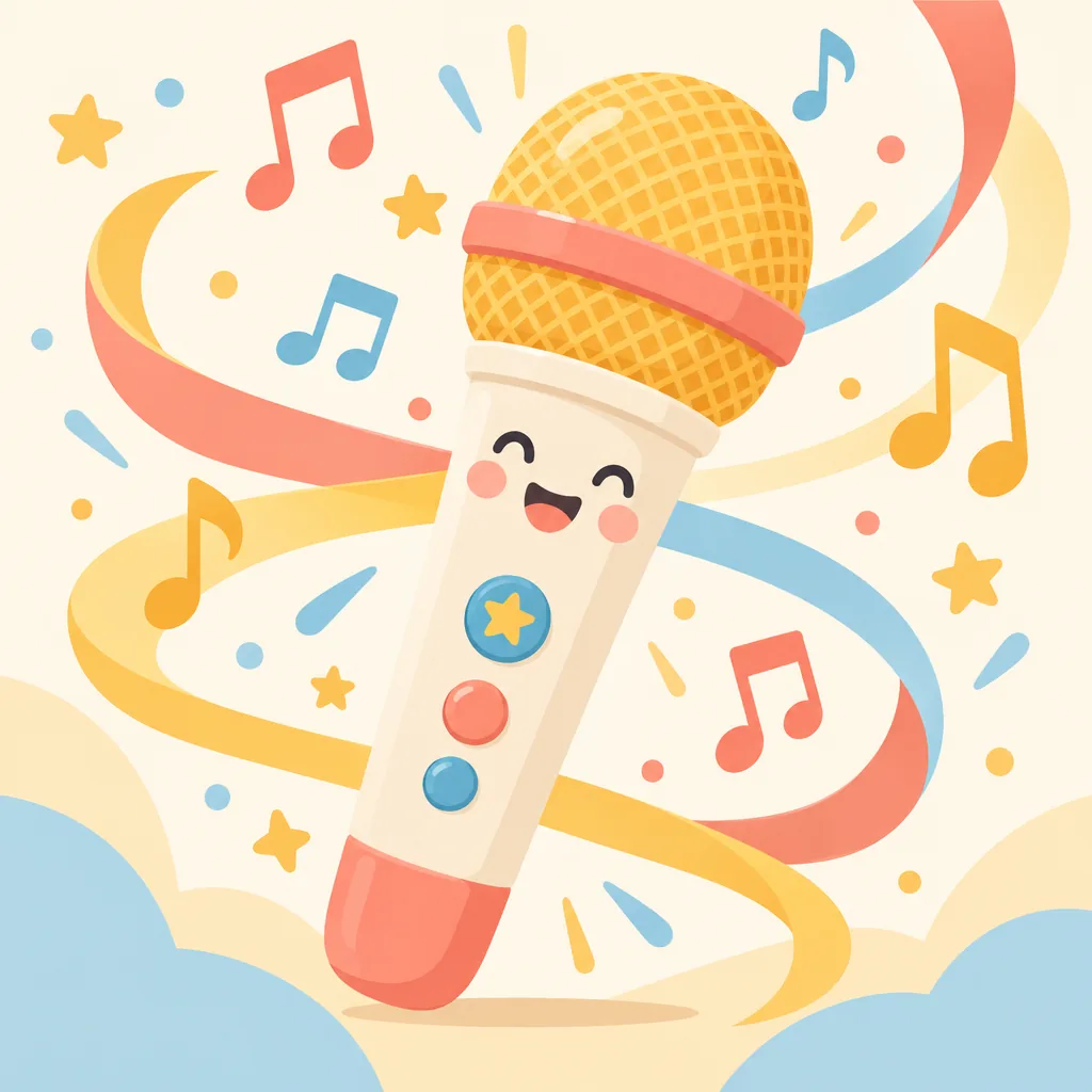 Illustrated scene themed to sing-along favorites